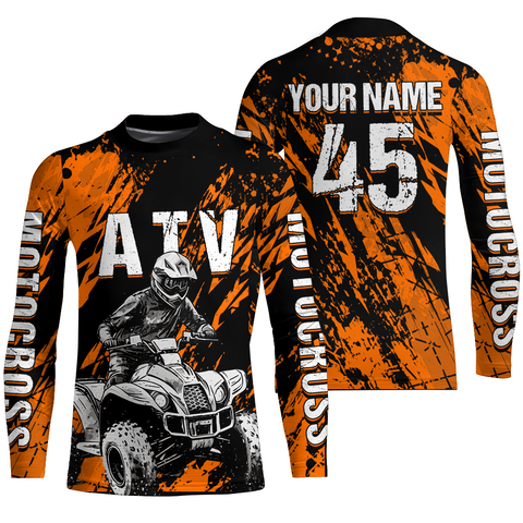 ATV Motocross Jersey Orange Upf30+ Quad Bike Off-Road Jersey Men Kid ATV Riding Shirt MX65