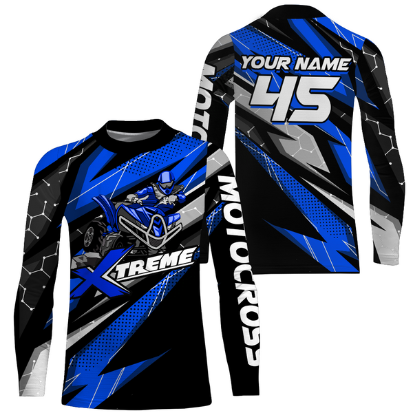 ATV Motocross Jersey Blue Upf30+ Kid Men Quad Bike Shirt Custom ATV MX Off-Road Jersey MX31