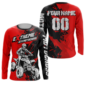 ATV Motocross Racing Jersey Red Upf30+ Kid Men Quad Bike Shirt ATV Off-Road Jersey MX32