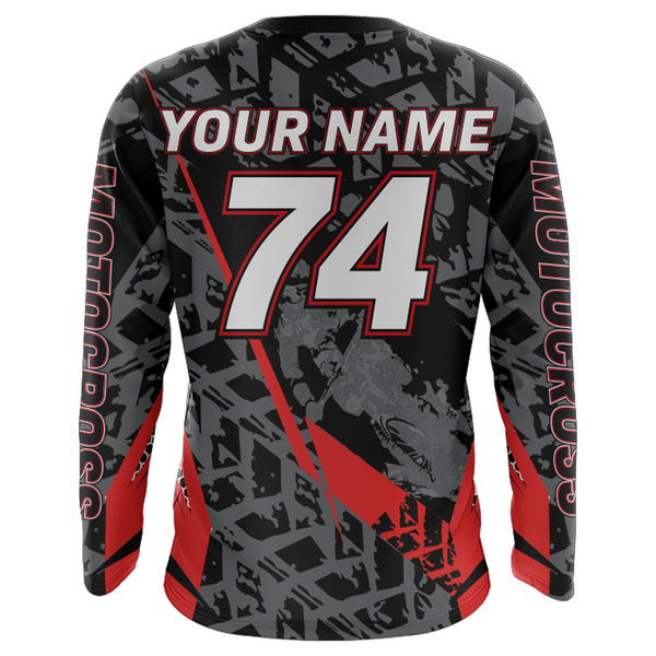 Red Motocross Racing Jersey Youth Men Kid Upf30+ Dirt Bike Motorcycle Riding Off-Road XM139