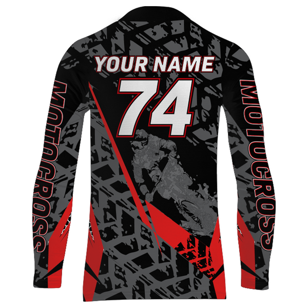 Red Motocross Racing Jersey Youth Men Kid Upf30+ Dirt Bike Motorcycle Riding Off-Road XM139