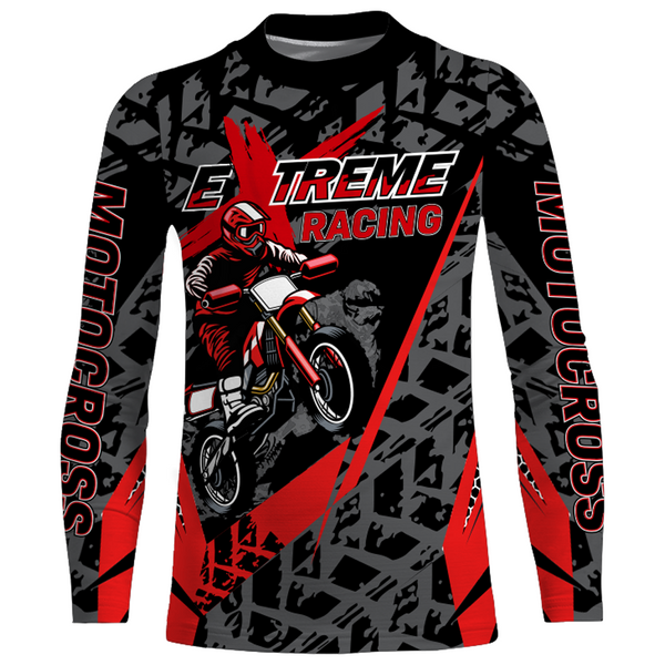 Red Motocross Racing Jersey Youth Men Kid Upf30+ Dirt Bike Motorcycle Riding Off-Road XM139