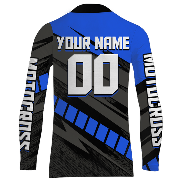 Custom Motocross Jersey Upf30+ Dirt Bike Youth Shirt MX Racing Adult Kid Blue Jersey XM210