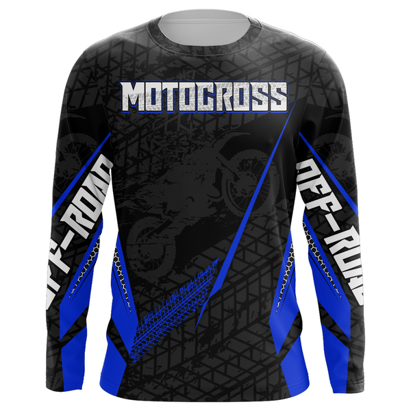 Motocross Racing Jersey Kid Women Men Dirt Bike Shirt Upf30+ Off-road Jersey Blue XM254