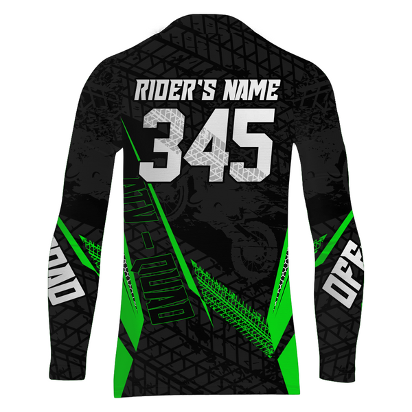 ATV Motocross Jersey Green UPF30+ Kid Men Quad Bike Shirt Custom ATV MX Off-Road Jersey MX54