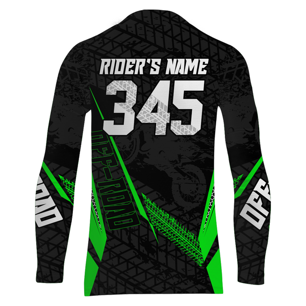 Motocross Racing Jersey Youth Men Kid Upf30+ Off-road Dirt Bike Shirt Motorcycle Green XM215