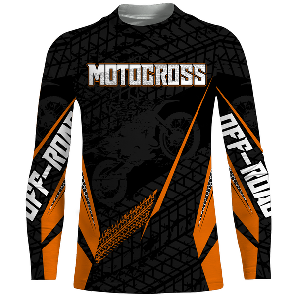 Motocross Racing Jersey Kid Women Men Dirt Bike Shirt Upf30+ Off-road Jersey Orange XM254