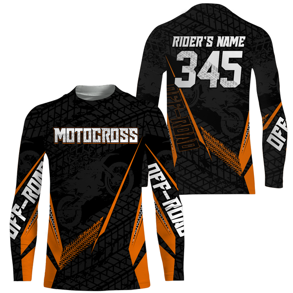 Motocross Racing Jersey Kid Women Men Dirt Bike Shirt Upf30+ Off-road Jersey Orange XM254