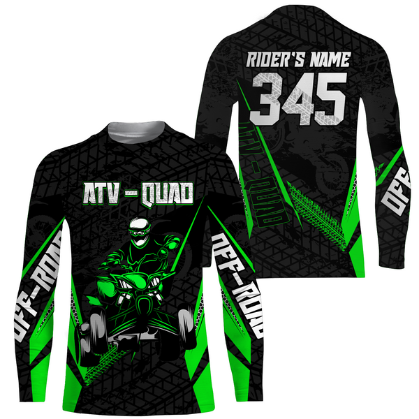 ATV Motocross Jersey Green UPF30+ Kid Men Quad Bike Shirt Custom ATV MX Off-Road Jersey MX54