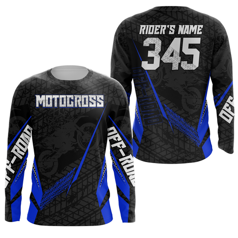 Motocross Racing Jersey Kid Women Men Dirt Bike Shirt Upf30+ Off-road Jersey Blue XM254