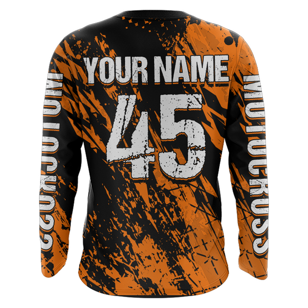 ATV Motocross Jersey Orange Upf30+ Quad Bike Off-Road Jersey Men Kid ATV Riding Shirt MX65