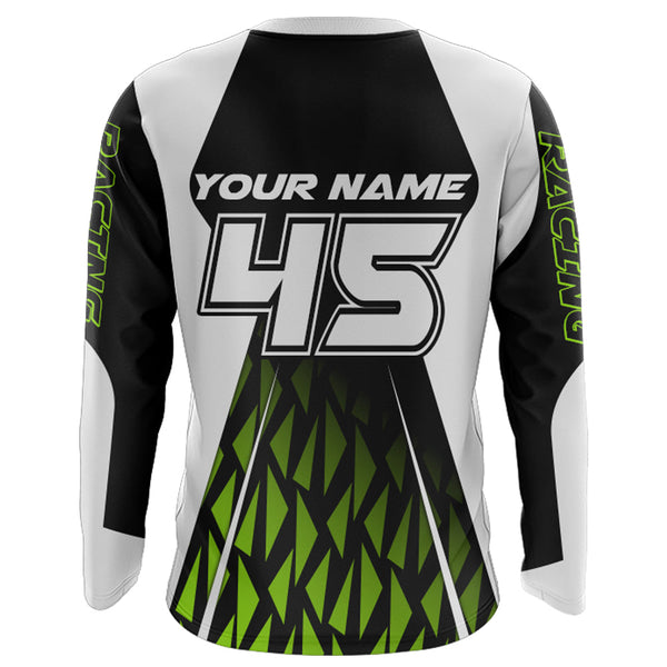 Green Motocross Jersey UPF30+ Dirt Bike Youth Motocross Riding Shirt Men Women Kid Off-Road XM12