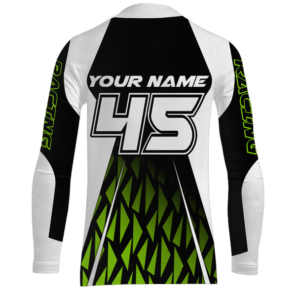 Green Motocross Jersey UPF30+ Dirt Bike Youth Motocross Riding Shirt Men Women Kid Off-Road XM12