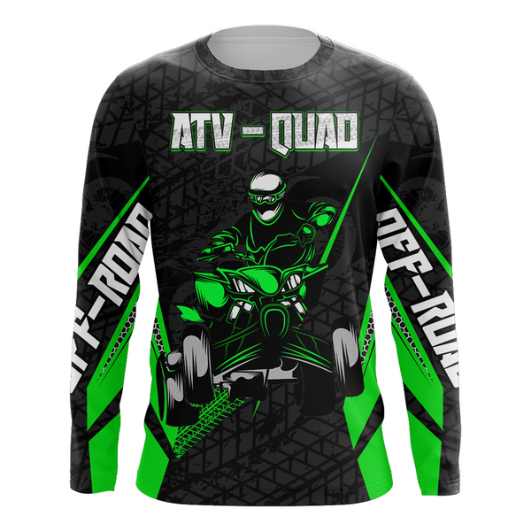 ATV Motocross Jersey Green UPF30+ Kid Men Quad Bike Shirt Custom ATV MX Off-Road Jersey MX54