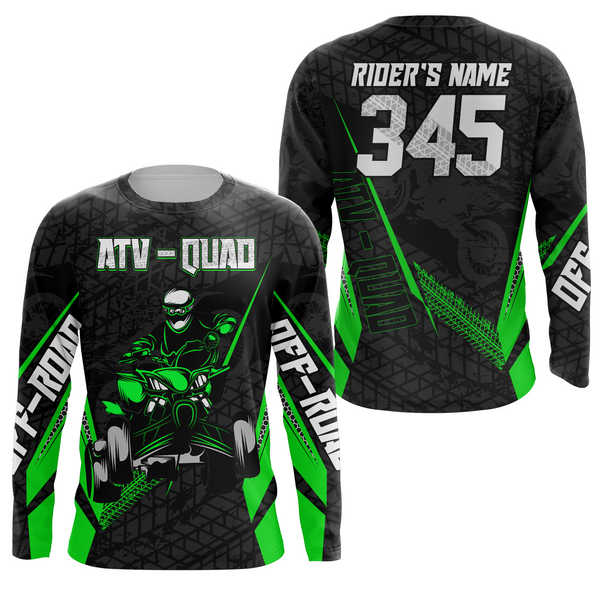 ATV Motocross Jersey Green UPF30+ Kid Men Quad Bike Shirt Custom ATV MX Off-Road Jersey MX54