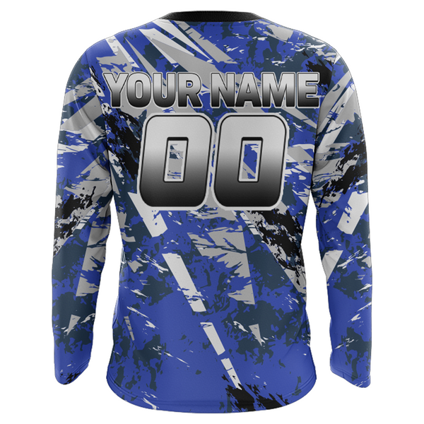 ATV Motocross Racing Jersey Blue Upf30+ ATV Quad Bike Jersey Off-road Men Kid Women MX06