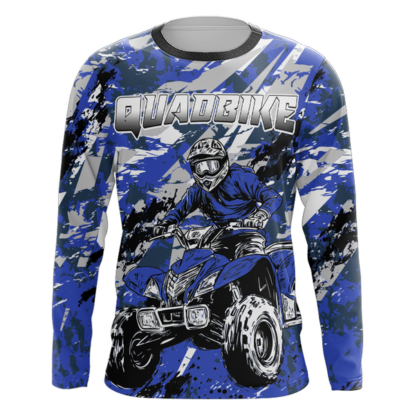 ATV Motocross Racing Jersey Blue Upf30+ ATV Quad Bike Jersey Off-road Men Kid Women MX06