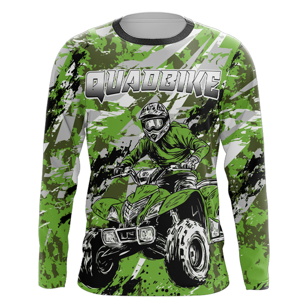 ATV Motocross Racing Jersey Green Upf30+ ATV Quad Bike Jersey Off-road Men Kid Women MX06