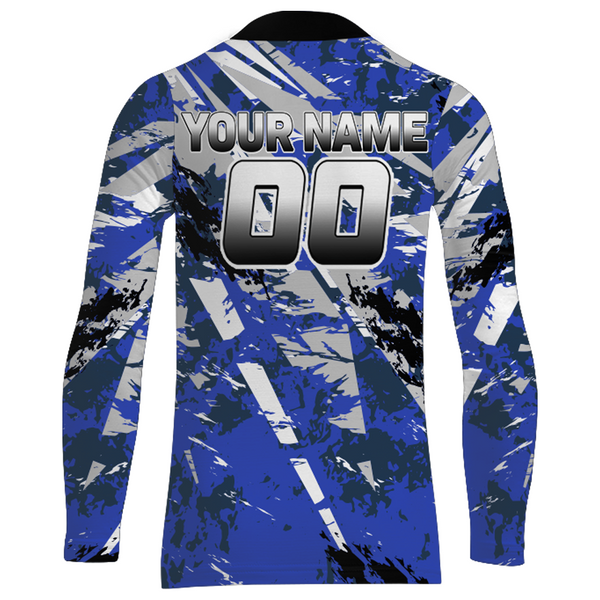 ATV Motocross Racing Jersey Blue Upf30+ ATV Quad Bike Jersey Off-road Men Kid Women MX06