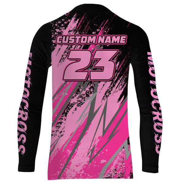 Pink Motocross Racing Jersey Upf30+ Youth Racing Dirt Bike Shirt Off-road Girl Women XM171