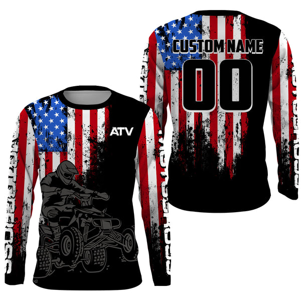 ATV Motocross Racing Jersey American Flag Upf30+ ATV Quad Bike Jersey Men Kid Women MX73