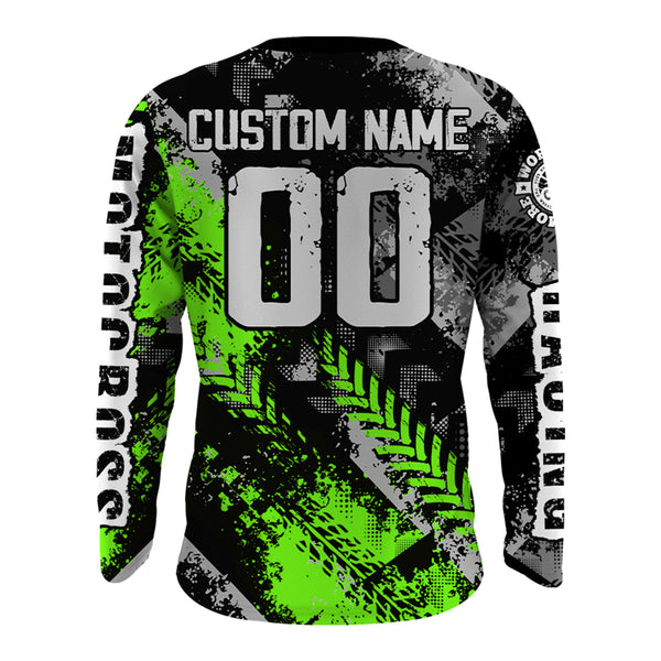 Motocross Racing Jersey Green Upf30+ Dirt Bike Shirt Men Kid Racing Motorcycle Jersey XM246