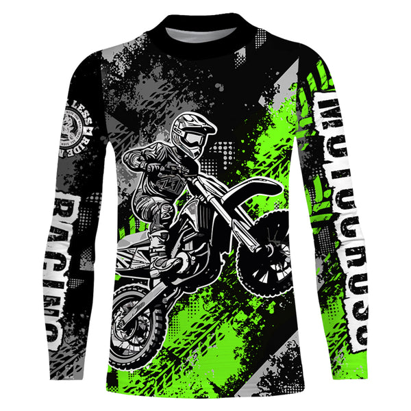 Motocross Racing Jersey Green Upf30+ Dirt Bike Shirt Men Kid Racing Motorcycle Jersey XM246