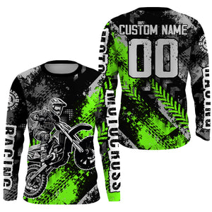 Motocross Racing Jersey Green Upf30+ Dirt Bike Shirt Men Kid Racing Motorcycle Jersey XM246