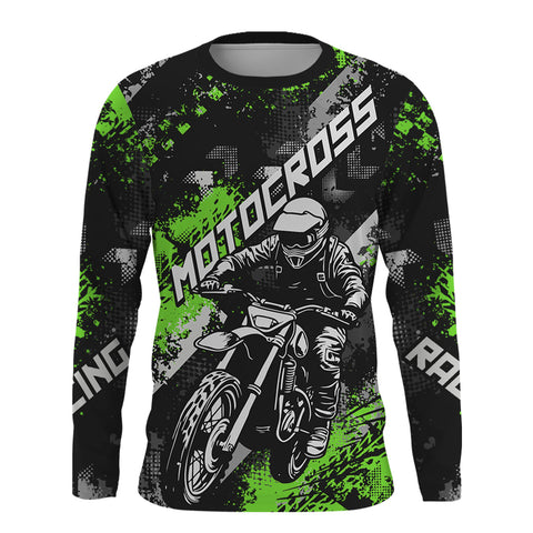 Green Motocross Racing Jersey Men Kid Women Upf30+ Dirt Bike Shirt MX Off-Road Jersey XM247