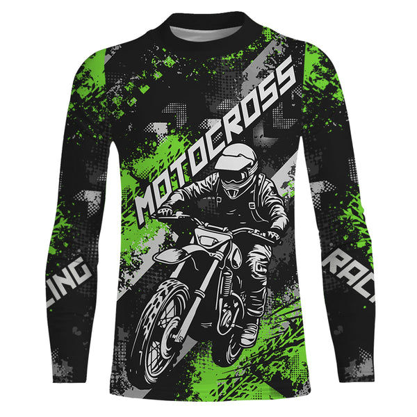 Green Motocross Racing Jersey Men Kid Women Upf30+ Dirt Bike Shirt MX Off-Road Jersey XM247