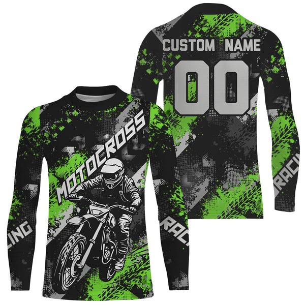 Green Motocross Racing Jersey Men Kid Women Upf30+ Dirt Bike Shirt MX Off-Road Jersey XM247