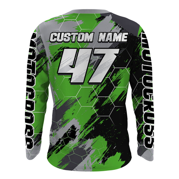 ATV Motocross Racing Jersey Green Upf30+ ATV Quad Bike Jersey Youth Men Women Kid MX43