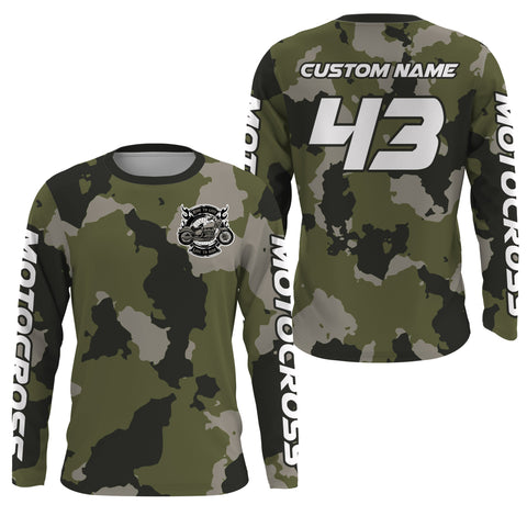 Camo Motocross Jersey Women Men Kid UPF30+ Dirt Bike Shirt Ride To Live MX Racing Off-Road XM126