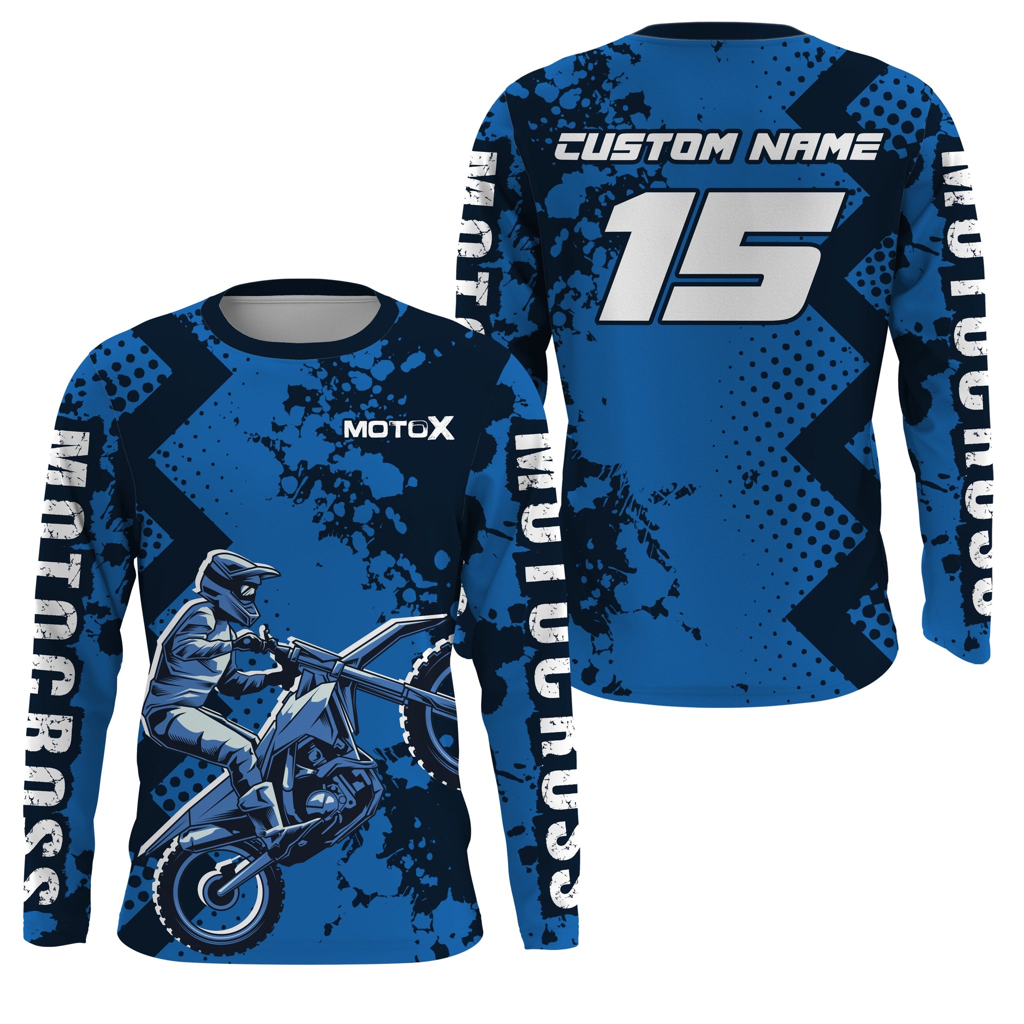 Motocross Jersey Youth Blue UPF30+ Racing Dirt Bike Shirt Men Kids Women Off-Road MX Jersey XM147