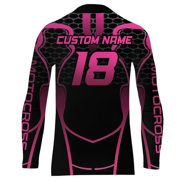 Pink Motocross Jersey Women Girl Upf30+ Youth Dirt Bike Racing Shirt Motorcycle Off-Road XM195