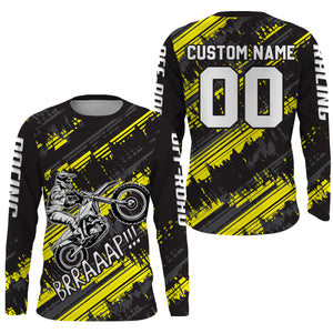 Yellow Motocross Racing Jersey Men Kid Upf30+ Dirt Bike Motorcycle Riding Off-Road XM224