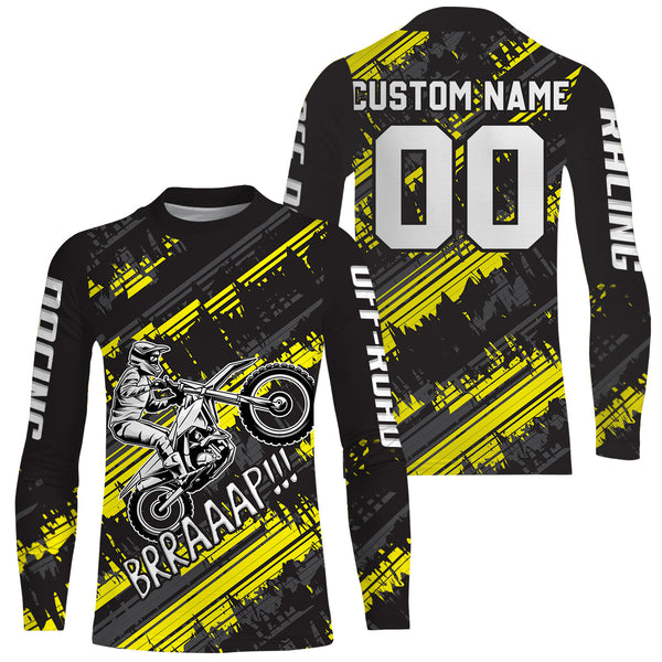 Yellow Motocross Racing Jersey Men Kid Upf30+ Dirt Bike Motorcycle Riding Off-Road XM224