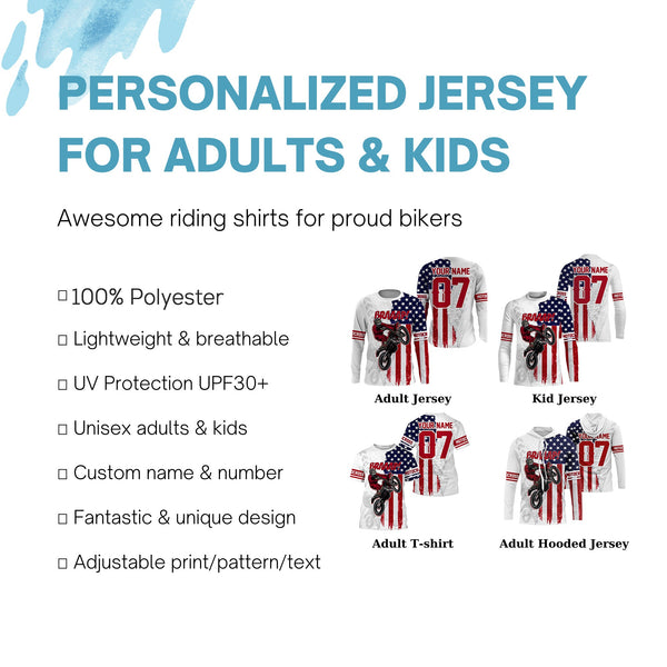 American motocross jersey personalized UPF30+ Brap dirt bike racing off-road motorcycle riders NMS987