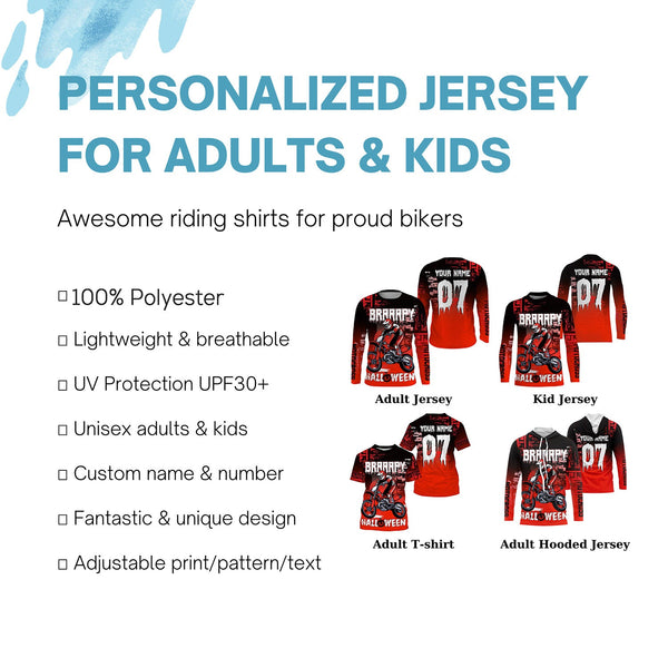 Braaapy Halloween personalized motocross jersey UPF30+ kids men women dirt bike costume for bikers NMS1042