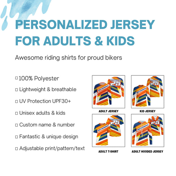 Custom name number motocross jersey UPF kids men women dirt bike motorcycle offroad racing shirt NMS1033