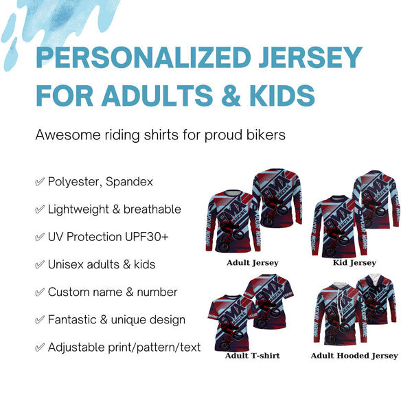 BMX racing jersey Personalized UPF30+ Stunt riding shirts Off-road Cycling adult&kid racewear| SLC38