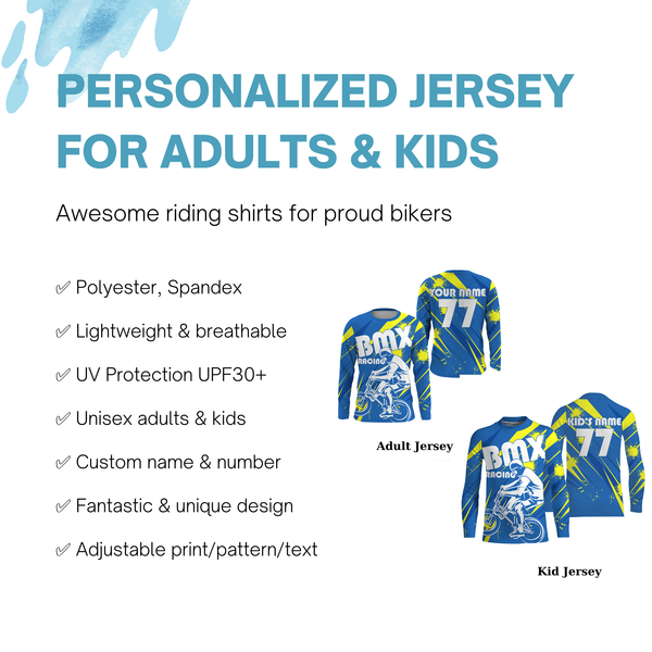 BMX racing jersey Customized UPF30+ Adult&Kid enduro freestyle BMX riding racewear Cycling gear| SLC59