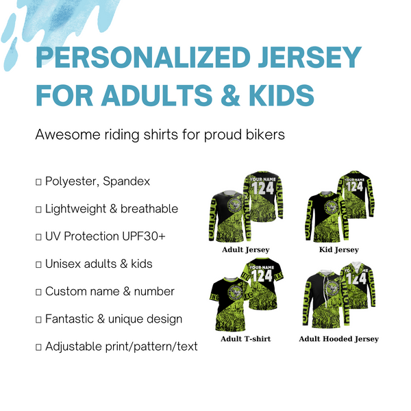 Extreme Motocross Jersey Personalized UPF30+ No Guts No Glory Dirt Bike Off-Road Adult&Kid MX Racing| NMS765