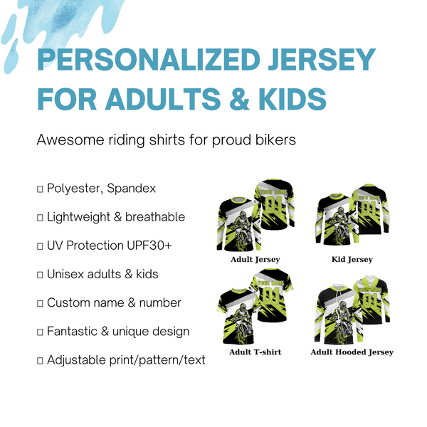 Custom Motocross Jersey UPF30+ Dirt Bike MX Racing Shirt Adult&Kid Off-Road Motorcycle Riders| NMS774