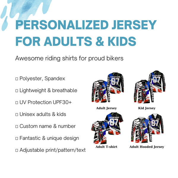 Custom Motocross racing jersey UV protective kid&adult MX dirt bike motorcycle off-road racewear| NMS933