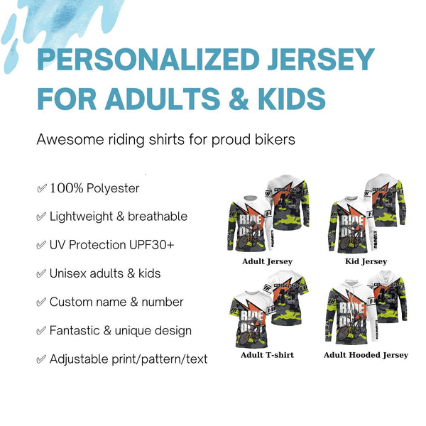 Ride dirt Personalized adult kid MTB downhill jersey UPF30+ Mountain biking gear cycling clothes| SLC229