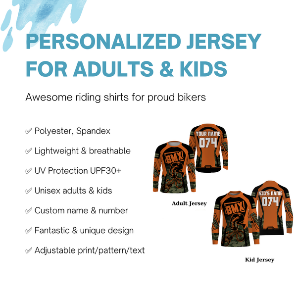 Custom BMX racing jersey UPF30+ Kid&Adult Extreme rider shirt Enduro freestyle Cycling racewear| SLC53