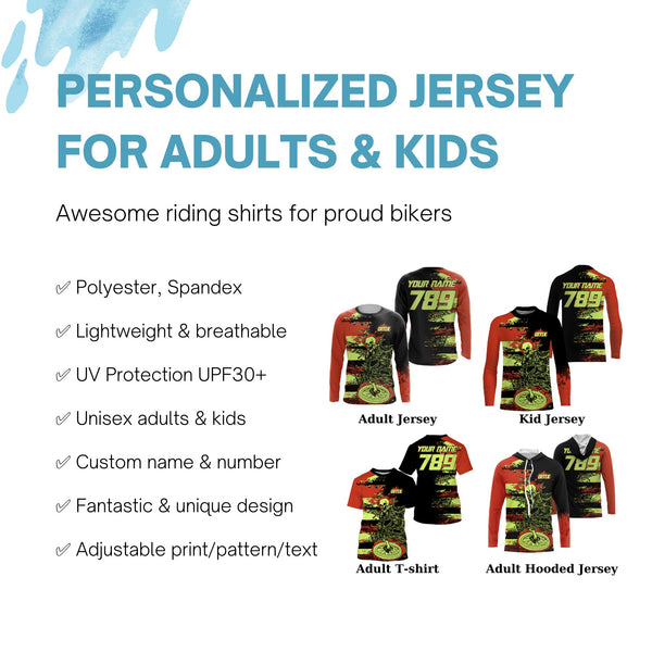 BMX racing jersey Personalized UPF30+ Skull rider shirts Cycling adult&kid team racewear| SLC33