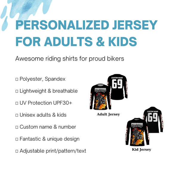 Custom Motocross jersey kid&adult UV protective Iron and Wheels dirt bike MX racing off-road| NMS903