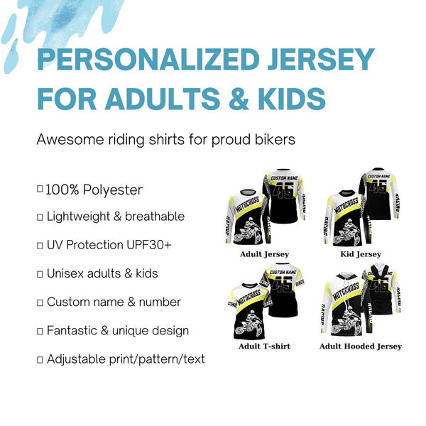 Custom motocross jersey UPF30+ men women kid unisex dirt bike racing off-road motorcycle racewear NMS1004